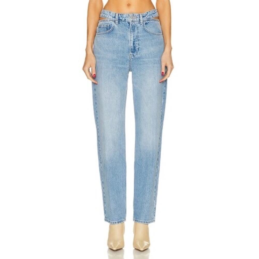 Frame 100% Cotton High Rise Cut Out Straight Jeans Size 28